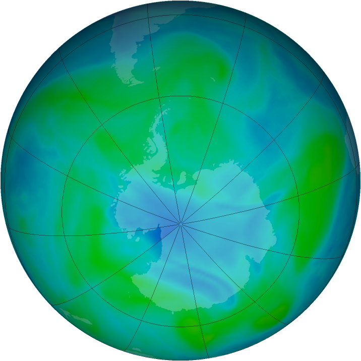 Antarctic ozone map for 30 December 2006
